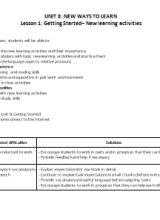 Giáo án Tiếng Anh Lớp 10 (Global review) - Unit 8 New ways to learn - Năm học 2022-2023